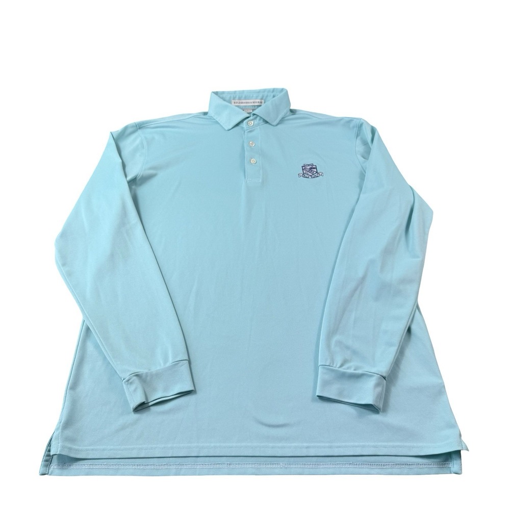 Holderness & Bourne Blue Coral Gables Riviera L/S Performance Polo Shirt Size L